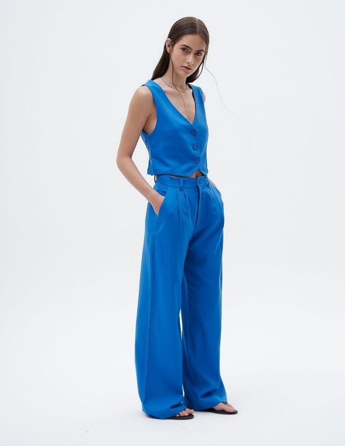 pantalon lino doble pinza wide leg 2